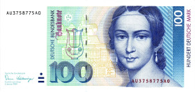 Germany - FRG 100 Deutsche Mark 1989

P# 41a, N# 206567; # AU 3758775 A 0; UNC