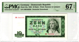 Germany - DDR 10 Mark 1964 PMG 67 EPQ Superb Gem Unc

P# 23a, N# 209129; # DB 346599