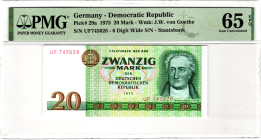 Germany - DDR 20 Mark 1975 PMG 65 EPQ Gem Unc

P# 29a, N# 205900; # UF 745628
