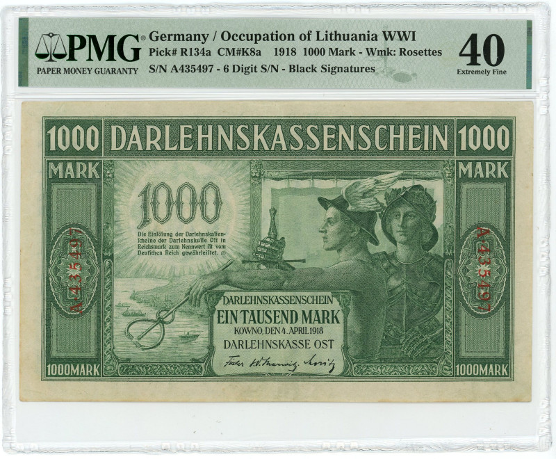 Germany - Empire 1000 Mark 1918 PMG 40 Extremely Fine

P# R134a, N# 209571; # ...