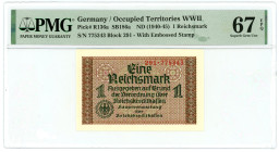 Germany - Third Reich 1 Reichsmark 1939 - 1944 (ND) PMG 67 EPQ Superb Gem Unc

P# R136a, N# 207449 ; # 291 775343