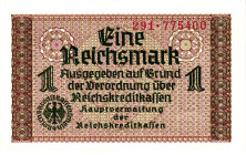 Germany - Third Reich 1 Reichsmark 1939 - 1944 (ND)

P# R136, N# 207449; # 291 775400; UNC