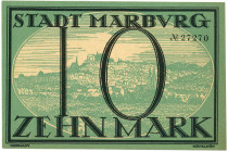 Germany - Weimar Republic Marburg 10 Mark 1918

Geiger 344.01b; # 27270; UNC