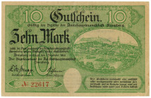 Germany - Weimar Republic Annaberg 10 Mark 1918

Geiger# 025.3a; # 22617; Now Annaberg District in Germany; VF