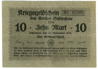 Germany - Weimar Republic Schlochau Kreis 10 Mark 1918

Geiger# 475.02; # 15200; Now Człuchów in Poland; VF
