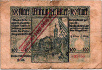 Germany - Weimar Republic East Prussia Magistrat of Königsberg 100000 Mark 1922

# 037555; F, Hole in Center