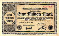 Germany - Weimar Republic Aachen 1 Million Mark 1923

# 913456; Now Aachen in Germany; AUNC