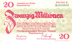 Germany - Weimar Republic Dresden-Neustadt 20 Million Mark 1923

# 018939; Now Dresden-Neustadt in Germany; UNC