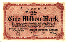 Germany - Weimar Republic Dornap 1 Million Mark 1923

# A 4202 A; Now Dornap District in Germany; AUNC