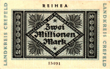 Germany - Weimar Republic Crefeld 2 Million Mark 1923

# 15091; Now Krefeld in Germany; XF