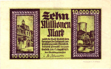 Germany - Weimar Republic Crefeld 10 Million Mark 1923

# R 103022; Now Krefeld in Germany; XF