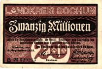 Germany - Weimar Republic Bochum 20 Million Mark 1923

# B 029215; Now Bochum in Germany; XF