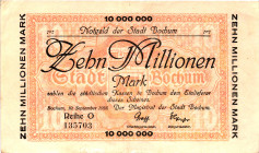 Germany - Weimar Republic Bochum 10 Million Mark 1923

# O 135703; Now Bochum in Germany; AUNC