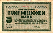 Germany - Weimar Republic Duren 5 Million Mark 1923

# 406991; Now Duren in Germany; XF