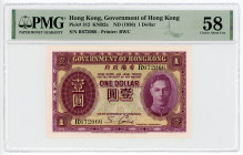 Hong Kong 1 Dollar 1936 (ND) PMG 58 Choice About Uncirculated

P# 312, N# 243743; # R672066; AUNC