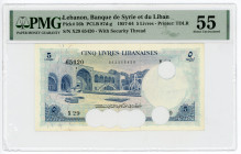 Lebanon 5 Livres 1957 - 1964 PMG 55 About Uncirculated

P# 56b, N# 215972; # X29 65420; AUNC