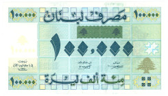 Lebanon 100000 Livres 1995

P# 74, N# 250515; # E 010000256; UNC