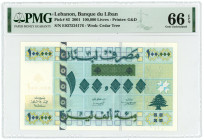 Lebanon 100000 Livres 2001 PMG 66 EPQ Gem UNC

P# 83, N# 250523; # E 037524176