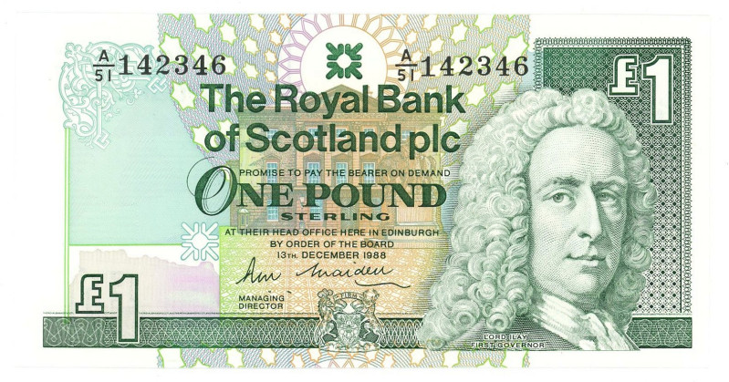 Great Britain Royal Bank of Scotland 1 Pound 1988

P# 351a, N# 205931; # A/51 ...