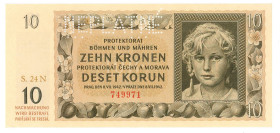 Bohemia & Moravia 10 Korun 1942 Specimen

P# 8s, N# 207305; # S 24 N 749971; UNC-
