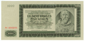 Bohemia & Moravia 1000 Korun 1942 Specimen

P# 15s, N# 207308; # Ec 256293; Perforated SPECIMEN; AUNC
