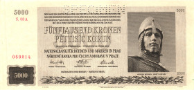 Bohemia & Moravia 5000 Korun 1944 Specimen

P# 17s, N# 285773; # S 03 A 059214; Perforated Specimen; AUNC