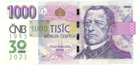Czech Republic 1000 Korun 2008 (2023) Comemmorative 30 Years of Czech Currency

N# 355638; # R 70 000391; UNC