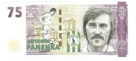 Czech Republic 75 Units 2023 Antonin Panenka Commemorative Banknote

# AP 001105; With Original Package & Booklet; BUNC