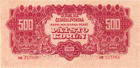 Czechoslovakia 500 Korun 1944 Specimen

P# 49s, N# 277698; # AM 217888; XF