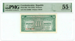 Czechoslovakia 10 Korun 1945 (ND) PMG 55 About Uncirculated

P# 60a, N# 207050; # P/D 354098