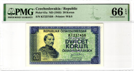 Czechoslovakia 20 Korun 1945 (ND) PMG 66 EPQ Gem Unc

P# 61a, N# 207319; # KT 237458
