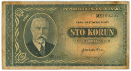 Czechoslovakia 100 Korun 1945 (ND) Specimen

P# 63s, N# 207322; # ME 190357; F