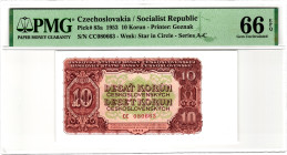 Czechoslovakia 10 Korun 1953 PMG 66 EPQ Gem Unc

P# 83a, N# 222210; # CC 080663