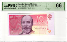 Estonia 10 Krooni 1994 (1997) (ND) PMG 66 EPQ Gem Unc

P# 77a, N# 207578; # BT 000598