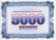 Estonia 5000 Krooni 2009 (ND) Political Propaganda Note

UNC