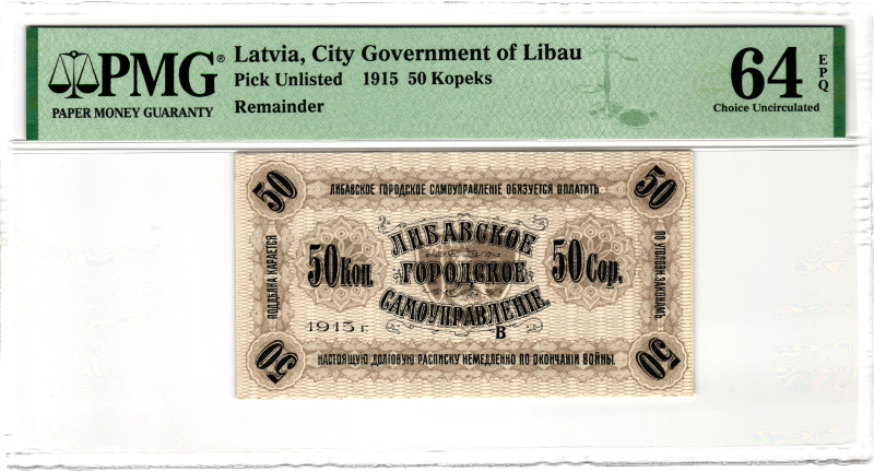 Latvia Libau 50 Kopeks 1915 Remainder PMG 64 EPQ Choice Unc

#VALUE!