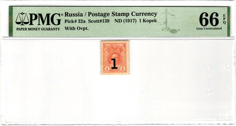 Russia 1 Kopek 1917 (ND) PMG 66 EPQ Gem Unc

P# 32a, N# 220494