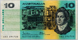 Australia 10 Dollars 1984 - 1989 (ND)

P# 45e, N# 202390; # UDZ 294720; F