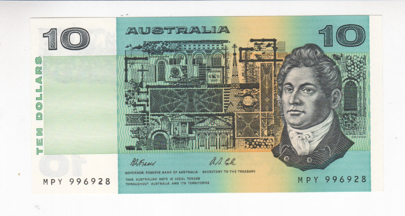 Australia 10 Dollars 1991 (ND)

P# 45g, N# 202390; # MPY 996928; UNC