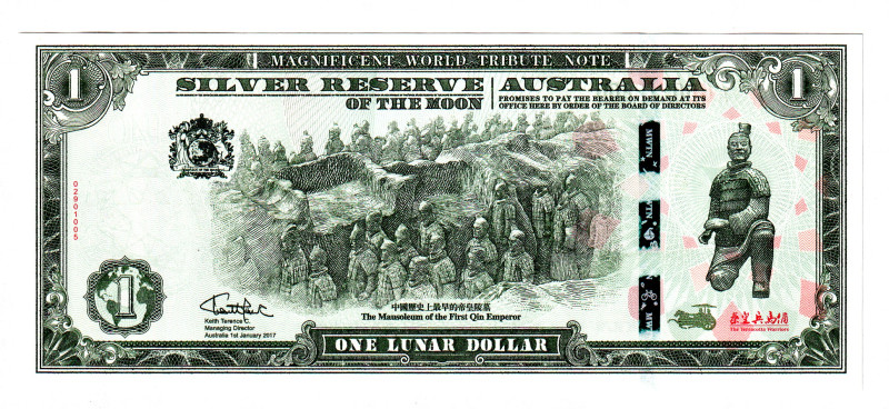 Australia 1 Lunar Dollar 2017 Silver reserve of the Moon

P# , N# ; # AG 00318...