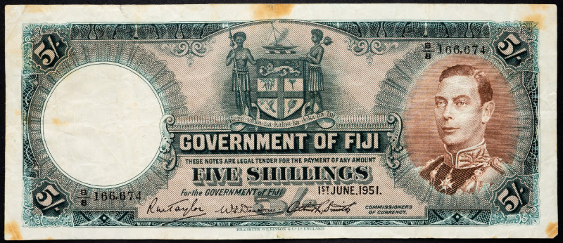 Fiji 5 Shillings 1951

P# 37, N# 237576; # B/8 166674; VG