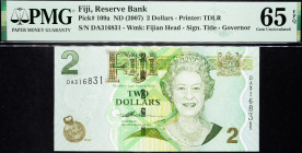 Fiji 2 Dollars 2007 PMG 65EPQ Gem UNC

P# 109a, N# 207854; # DA316831