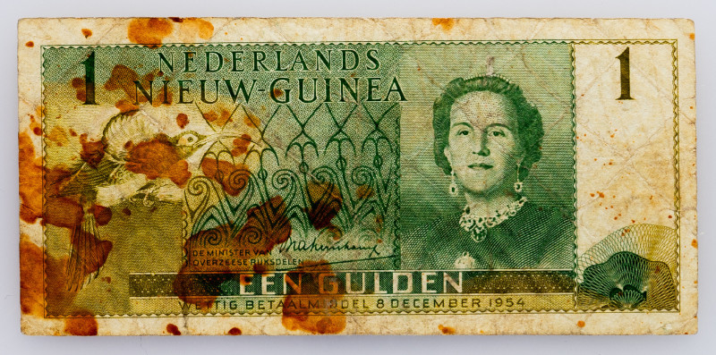 Netherlands New Guinea 1 Gulden 1954

P# 11, N# 204395; # BL 019291; G