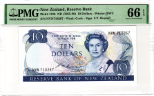 New Zealand 10 Dollars 1985 - 1989 (ND) PMG 67 EPQ Superb Gem Unc

P# 172b, N# 205605; # NVN 710267