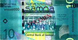 Samoa 10 Tala 2008 (ND) Specimen

P# 39s, N# 206770; # WT 0000000; UNC