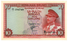 Brunei 10 Ringgit 1967

P# 3a, N# 218112; # A/I 194740; AUNC