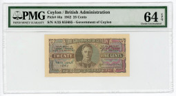 Ceylon 25 Cents 1942 PMG 64 EPQ

P# 44a, N# 259163; # A / 25 855685