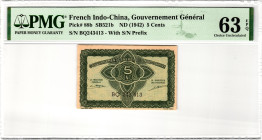 French Indochina 5 Cents 1942 (ND) PMG 63 EPQ Choice unc

P# 88b, N# 201665 ; # BQ 243413