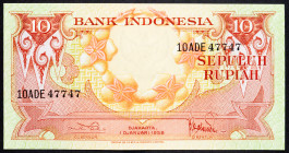 Indonesia 10 Rupiah 1959

P# 66, N# 206925; # 10ADE47747; UNC