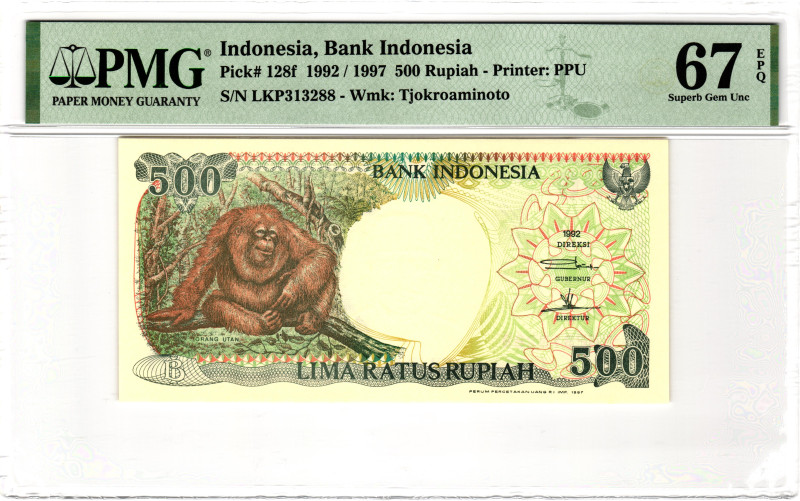 Indonesia 500 rupiah 1992 PMG 67 EPQ Superb Gem Unc

P# 128f, N# 204387 ; # LK...